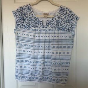 Lucky Brand Blue and White Tee